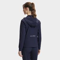 女装女式薄款运动外套女士基础简约高弹长袖针织连帽外套