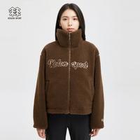 可隆 KOLON SPORT抓绒衣女户外运动保暖外套宽松版抓绒夹克休闲衣