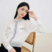 【悟空粉丝专享】秋水伊人优雅小香风针织衫女设计感圆领毛衣开衫
