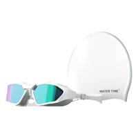 WaterTime 游泳镜女高清防水防雾近视大框镀膜游泳眼镜游泳帽套装
