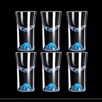 DELISOGA高档白酒杯套装家用蓝山分酒器盒一口杯轻奢中式水晶玻璃酒具 蓝山白酒杯6壶6杯礼盒装