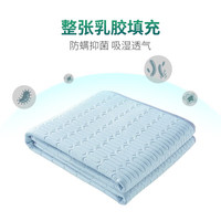 JaCeA类泰国天然乳胶凉席 双人单凉席单垫 经典蓝150*200cm【可水洗】 经典蓝床单款