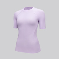 露露乐蒙lululemon丨Short-Sleeve 女士运动短袖圆领打底衫 LW3HLAS 丁香醚/赛博紫 L /10