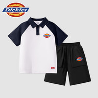 DICKIESDickies童装男童夏季套装小童撞色polo衫两件套男孩时尚学院夏装 藏蓝/DK红标K-黑/DK红标K 150 【体重68-80斤】
