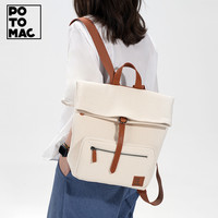 potomac帆布双肩包英伦风方形背包商务通勤书包city双肩包大容量