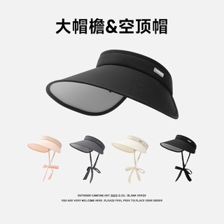 FOURDATRY夏季UV变色板冰丝大帽檐防晒帽遮阳户外骑行空顶色空顶帽潮 黑色 .