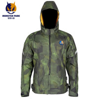 怪兽公园 摩托车骑行服男女机车服四季防风保暖赛车衣服可拆卸内胆骑行装备 绿色 S