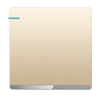 国际电工86型装饰插座面板金色开关插座挡板暗装一开单控五孔插座墙壁插座 一开单控开关