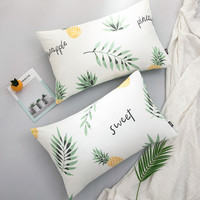 【100%棉枕套】全棉亲肤枕袋枕巾清新枕头套一对装家用宿舍