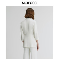 奈蔻【袁泉同款】NEXY.CO x 罗比联名系列秀场同款通勤休闲西装外套女 白色 XL
