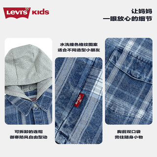Levi's李维斯儿童牛仔衬衫2025春季经典水洗男童女童衬衣童装 日全食黑 130 /64 【身高116-122cm】
