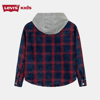 Levi's李维斯儿童牛仔衬衫2025春季经典水洗男童女童衬衣童装 圣得西蓝 110 /52 【身高98-104cm】