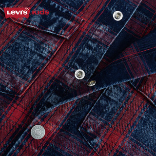 Levi's李维斯儿童牛仔衬衫2025春季经典水洗男童女童衬衣童装 圣得西蓝 150 /72 【身高140-152cm】