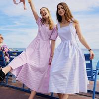 【吊带裙】连衣裙女夏复古浪漫蓬蓬裙度假风连衣裙