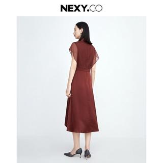 【蝙蝠飞袖轻礼裙】夏气质知性三醋酸系带领飞袖设计感中式连衣裙