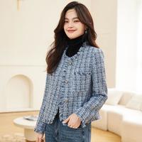 安乃安 on&on【法式复古小香风短外套女】2024年秋季设计感粗花呢毛边上衣