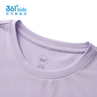 361°童装男女童运动短袖短裤套装2025年夏季通码套装 浅兰紫/经典黑 140