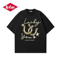 百亿补贴：Lee Cooper 男士印花短袖T恤 夏季潮牌宽松情侣百搭半袖上衣
