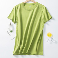 【福利特卖】螺纹滚领短袖95%棉透气女士打底T恤短袖女上衣