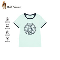 暇步士（Hush Puppies）童装儿童男女大童夏季时尚质感糖果缤纷假日风儿童短袖 乳黄色A 110