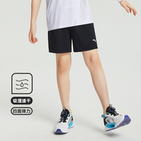 安踏儿童运动短裤男童短裤凉感透气2025夏季吸湿速干裤五分裤 【弹力速干】基础黑-1
