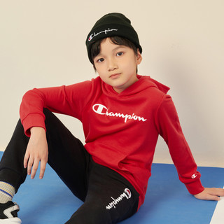 【明星同款】Champion儿童装25春季红色男女童连帽卫衣外套 浅灰色