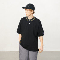 Champion冠军短袖t恤男纯棉polo衫女2024夏季翻领美式 M 白色