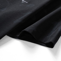 七匹狼（SEPTWOLVES）短袖t恤男夏季男士冰丝休闲宽松透气圆领短t打底衫男装上衣服 001(黑色) 185/100A(XXXL)