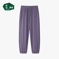 松山棉店 女士小薄荷凉感罗纹休闲裤
