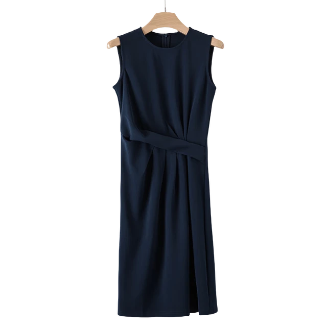 晚白设计感内搭无袖连衣裙2025春款时尚气质通勤收腰显瘦百搭打底裙