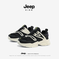 Jeep 女童鞋子女孩轻便透气跑步鞋女童春款儿童网面运动鞋