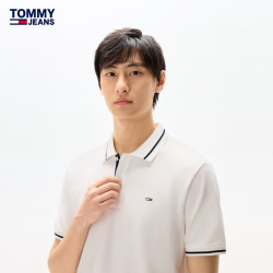 TOMMY JEANS 夏季男纯棉珠地网眼短袖T恤POLO20745