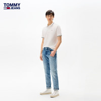 TOMMY JEANS 纯棉珠地网眼 男士短袖T恤