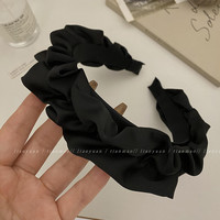 瞭原 发箍 黑色 H02.14基础荷叶边发箍