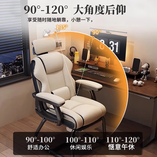  晨淘 人体工学 电脑椅+头枕  【海绵款+头枕】 黑色白边 弓形椅