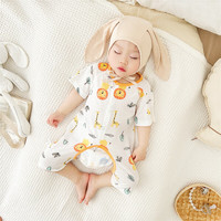 瑄妮薇夏装宝宝短袖连体衣婴儿哈衣宝宝爬服后背网眼款睡衣千 米奇 100cm