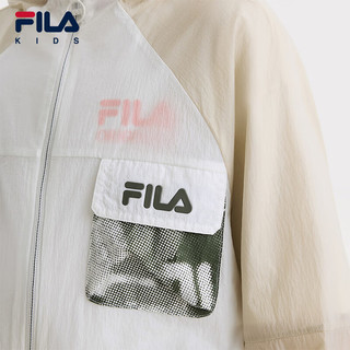 FILA斐乐童装儿童防晒服2025年夏季新款男大童连帽宽松梭织外套 -WT