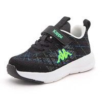 Kappa Kids卡帕24年春款童鞋儿童篮球鞋男透气休闲运动鞋 黑绿 26 适合脚长16.5cm