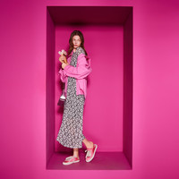 JUICY COUTURE橘滋2025春夏元气浅春系甜美风刺绣阔版衬衫女 粉红 L