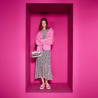 JUICY COUTURE橘滋2025春夏元气浅春系甜美风刺绣阔版衬衫女 粉红 S