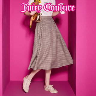 JUICY COUTURE橘滋2025春夏新款复古学院格纹拼接中长半截裙女 格纹