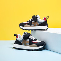 Kappa Kids卡帕24年春款儿童鞋男童女童轻便休闲运动老爹跑鞋子 黑色 35 适合脚长21.3cm