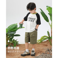 左西男童t恤短袖夏季2025新款儿童圆领透气潮上衣 -字母插肩袖 -ZY242107