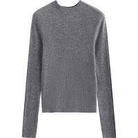 初语保暖半高领针织衫女2024年秋冬新款撞色拼接坑条上衣毛衣 常规