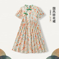 女童连衣裙夏季2025儿童国风裙子薄款女孩碎花公主裙夏天