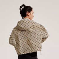 波司登（BOSIDENG）潮流老花系列女款短款冰丝UPF80+防紫外线防晒服 时尚卡其7228 XS 155/80A