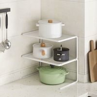 腾升辉达 TYSON HOUSEHOLD 锅具收纳架厨房碗盘调味料置物架台面转角家用放锅下水槽橱柜分层