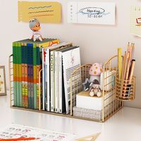 腾升辉达 TYSON HOUSEHOLD 桌面收纳书架办公室置物架铁艺学生书本整理桌上简易书立书报架子