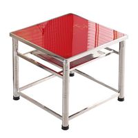 竹之寝 不锈钢烤火桌加厚全套正方形冬季家用取暖桌子双层可折叠