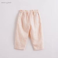 MARC&JANIE马克珍妮宝宝夏装 女童亚麻宽松休闲裤 儿童裤子210790 米粉 73